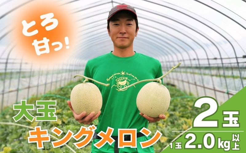 【大玉】とろける舌触り！東山農場産キングメロン 2玉