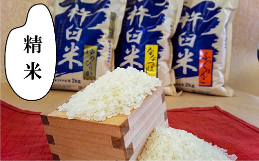 【精米12ヶ月定期便食べ比べセット】特別栽培「きなうす米」 毎月3品種×2kg計6kg