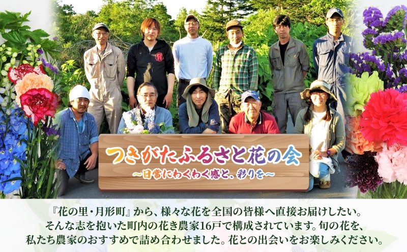 ＜2025年8月～10月まで3ヵ月連続お届け＞北海道 花 詰め合わせ 4品種 20本以上 切り花 切花 花束 ブーケ 季節 旬 生花 フラワー アレンジメント 記念日 産地直送 
