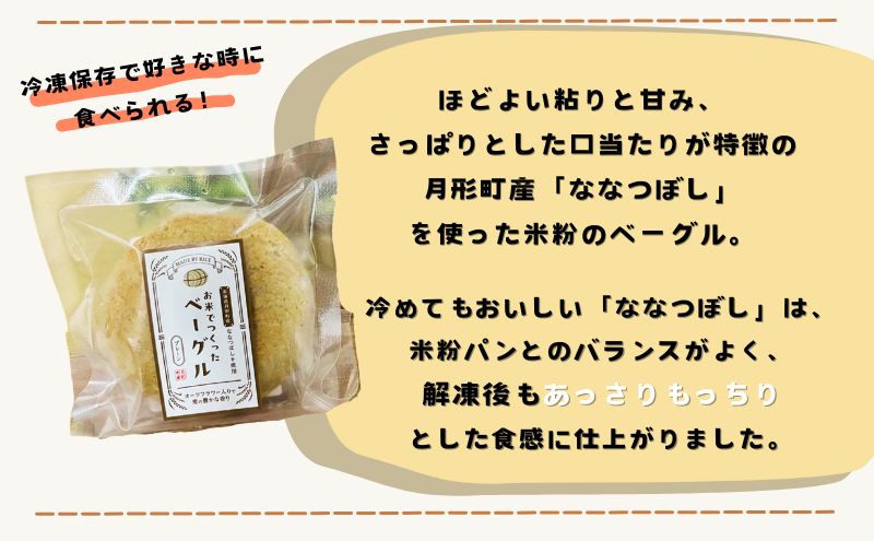 パンセット 月形町産 ななつぼしを使った 米粉の丸パンとベーグルセット 各6個 米粉 パン ぱん 冷凍 小分け 手軽 時短 送料無料 もっちり もちもち グルテンフリー 備蓄 北海道 月形町