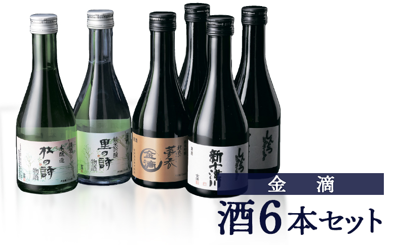 【金滴酒造】日本酒6本セット(各300ml) ｜ オンライン 申請 ふるさと納税 北海道 新十津川 日本酒 酒 お酒 地酒 日本酒セット 瓶 ミニボトル 詰め合わせ 飲み比べ ミニ ラベル 高級 和 ギフト 贈り物 プレゼント 新十津川町【1500301】
