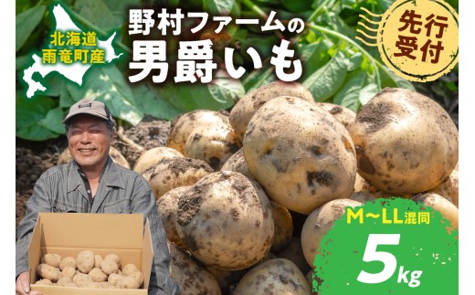 【先行予約】2026年9月下旬発送 北海道産 じゃがいも 男爵 5kg  男爵芋 ジャガイモ 芋 いも 秋野菜 季節の野菜 直送農場 北海道雨竜町産 サイズ混同 野菜 U012-0003