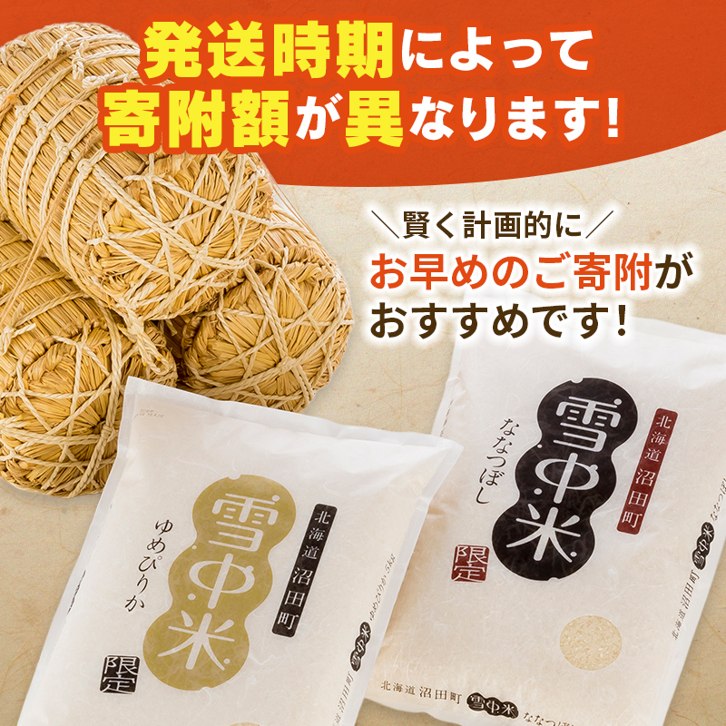 令和7年産 特Aランク米 ななつぼし 精米 20kg（5kg×4袋）【7月発送】 雪冷気 籾貯蔵 雪中米 北海道 nr-1447