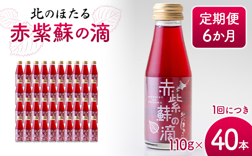 赤紫蘇の滴110g×40本 定期便 6か月 赤紫蘇 紫蘇ジュース しそ しそドリンク 北海道産 健康ドリンク しそジュース 赤しそ クエン酸 健康 美容 健康飲料 無添加風味 北のほたる 沼田町 北海道 n-0214