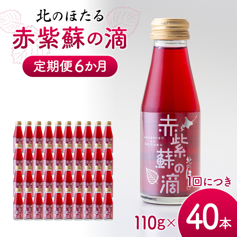 赤紫蘇の滴110g×40本 定期便 6か月 赤紫蘇 紫蘇ジュース しそ しそドリンク 北海道産 健康ドリンク しそジュース 赤しそ クエン酸 健康 美容 健康飲料 無添加風味 北のほたる 沼田町 北海道 n-0214