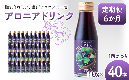 アロニアドリンク 果汁30％ 110g×40本 定期便 6か月 アロニア ドリンク アロニアジュース 北海道産 ポリフェノール アントシアニン 目の健康 スーパーフルーツ 健康 健康飲料 果汁飲料 ヨーグルトソース 美容 健康 沼田町 n-0218
