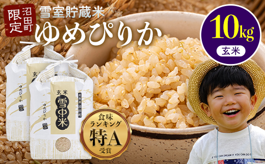 【先行予約】令和7年産 特Aランク米 ゆめぴりか 玄米 10kg（5kg×2袋）【6月発送】雪冷気 籾貯蔵 雪中米 北海道 nr-0536