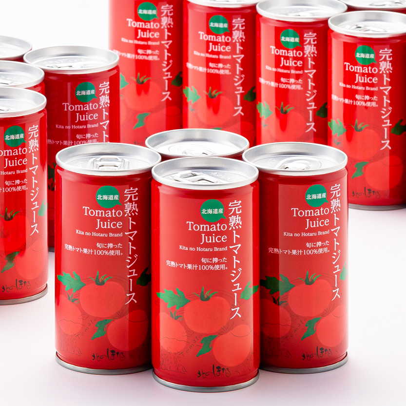 契約農家が露地栽培した完熟トマトジュース〔無塩〕190g×90缶 保存料 無添加 国産 北海道産 ヘルシーDo認定 ESSEふるさとグランプリ銀賞 n-0036
