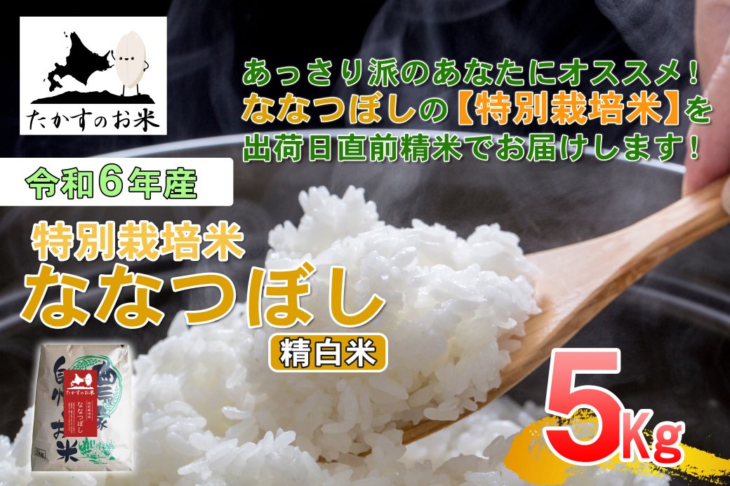 A278　【 令和6年産 】 ななつぼし （ 精 白米 ） 北海道 米 定番の品種 5㎏ 北海道 鷹栖町 たかすのお米 米 コメ こめ ご飯 白米 お米 ななつぼし コメ 白米