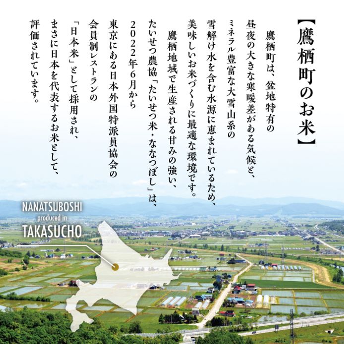 A010 令和５年産　鷹栖町産ななつぼし（白米・10kg）