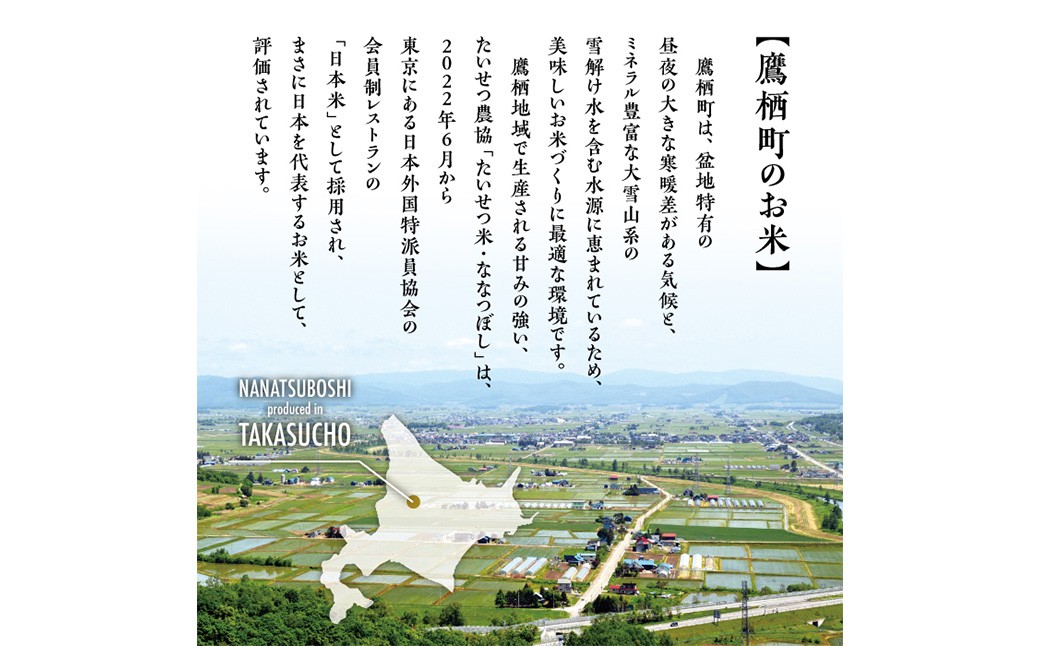 【令和7年産】 ななつぼし （白米） 5kg×1袋 ／ 米 コメ こめ ご飯 お米 ライス 北海道 鷹栖町 送料無料