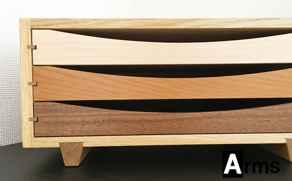 木製レターケース・ミニチェスト　■ 工房 アームズ ■　色樹　A4（ナラ）