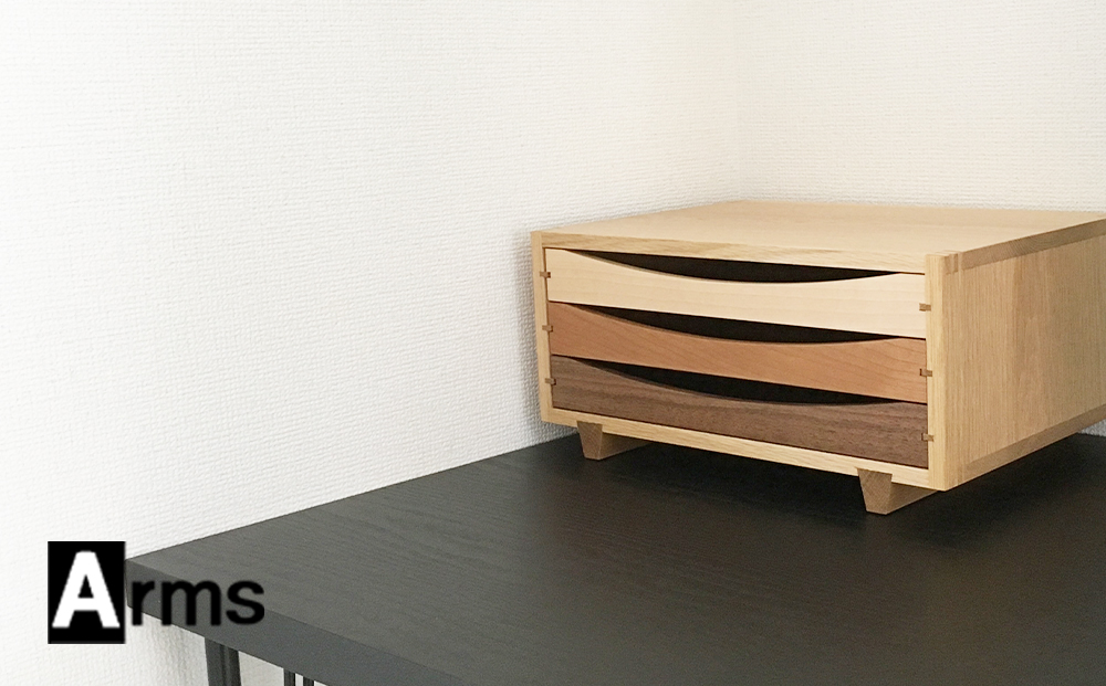 木製レターケース・ミニチェスト　■ 工房 アームズ ■　色樹　A4（ナラ）
