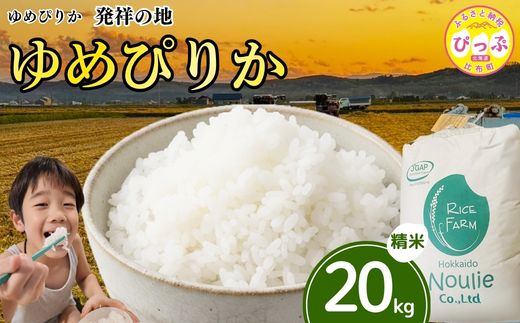 令和7年産 ゆめぴりか 精米 20kg【農業生産法人ノウリエ】米 お米 北海道米 特Aランク 国産 白米 コメ 北海道 比布町 ぴっぷ 1017-007