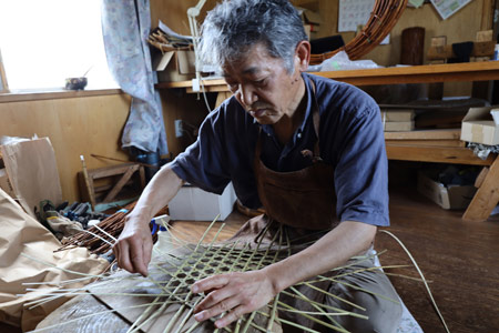 北の竹工房　千島笹八つ目編みバッグ
