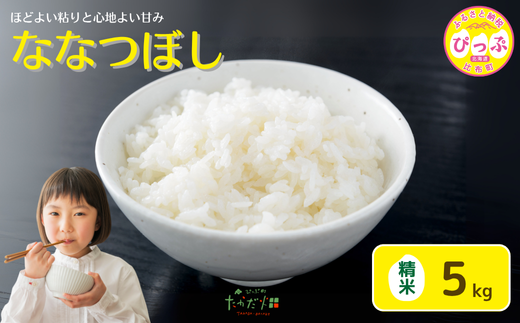 令和7年産 ななつぼし 精米 5kg【たかだ畑】 米 お米 北海道米 特Aランク 国産 白米 コメ 2025年産 北海道 比布町 ぴっぷ 1018-008
