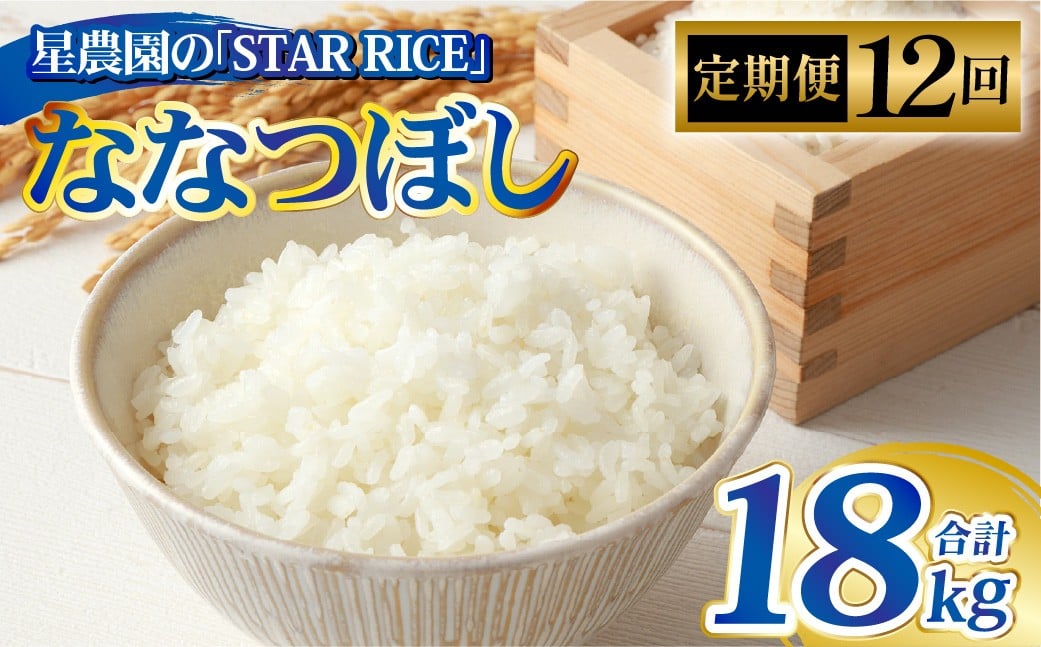 【12回定期便】 ななつぼし （2合×5パック） ×12回  計18kg｜ 最上品質米 ご飯 ごはん 米 お米 おこめ ライス こめ コメ おにぎり リゾット パエリア お弁当 小分けサイズ 真空 長期保存 家庭用 自宅用 産地直送 北海道 愛別町