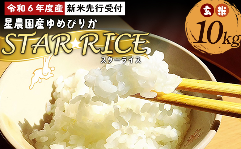 【令和６年度産新米先行受付】星農園産ゆめぴりか「ＳＴＡＲ　ＲＩＣＥ」（玄米１０ｋｇ）【A73115】