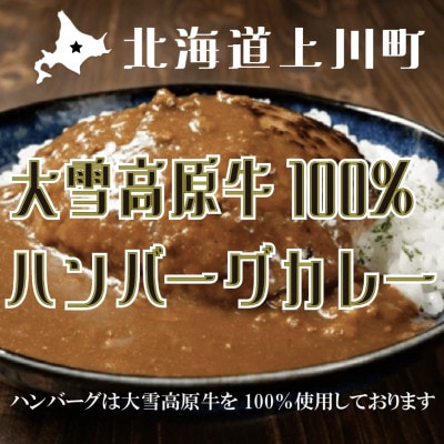 国産牛 大雪高原牛100%ハンバーグカレー250g 有名店ガクヤバーガー監修の男前仕立て 常温保存可【1696191】