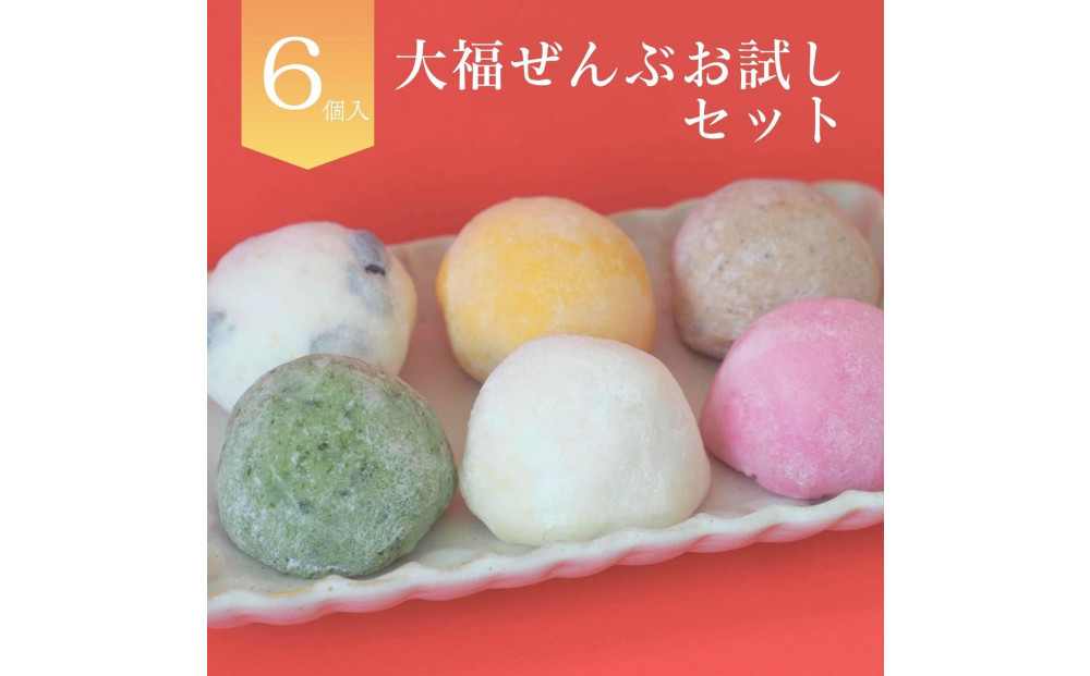 【北海道上川町】もちごやマム 手づくり大福おためしセット（6種類,6個入り）
