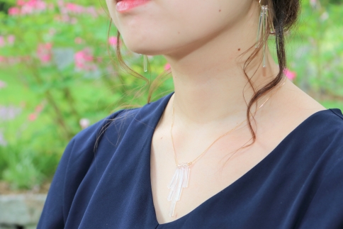 【HARIOガラス職人のハンドメイドアクセサリー】カナデ　ネックレス・ピアスセット【 ファッション アクセサリー ピアス ネックレス ペンダント クラフト 民芸 ハンドメイド ガラス職人 上川町 北海道 大雪山ツアーズ 工芸品 プレゼント ギフト】