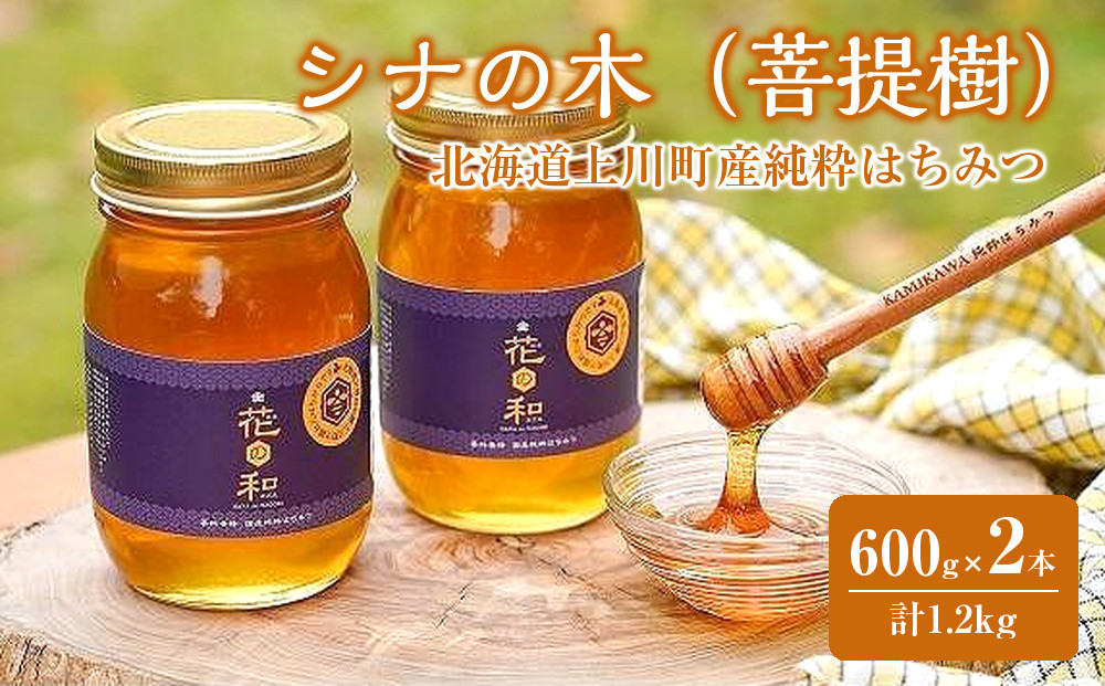 【2026年8月下旬から発送開始】北海道上川町産純粋はちみつ　シナの木（菩提樹）600ｇ×2本セット【 はちみつ シナの木 北海道 上川町 森本金物店 純粋 ハニー 蜂蜜 天然 国産 ギフト プレゼント 料理用 デザート用 健康 美容 自然 甘味料 高品質 上質 】