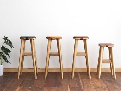 〈luonto〉ハイスツール　座面カラー：ブラウン