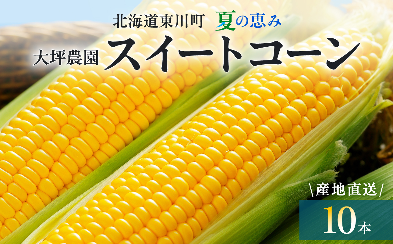 【大坪農園】夏の恵み　北海道東川町産　スイートコーン10本入り