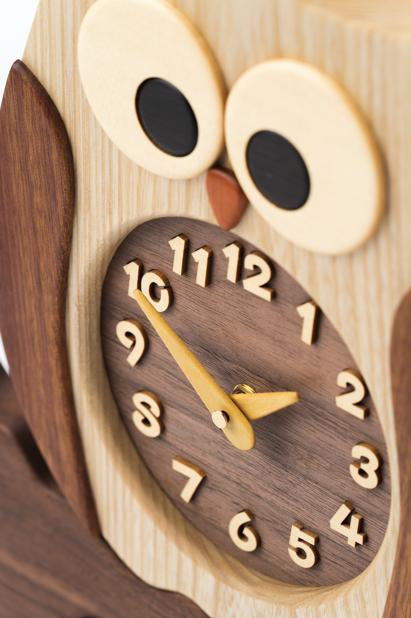 【工房ペッカー】F60-A ふくろう時計（置き型）