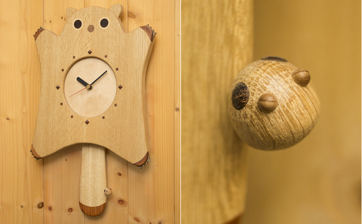 ももんがの木工時計【10005001】