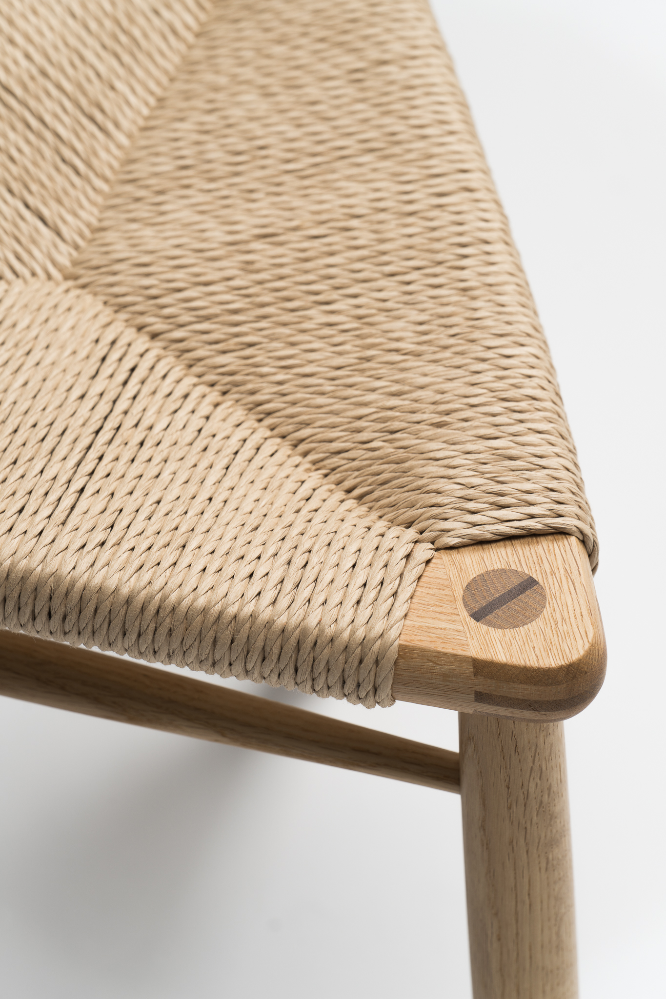 【木と暮らしの工房】H.O.スツール　＜樹種：ナラ／座面：ペーパーコード＞