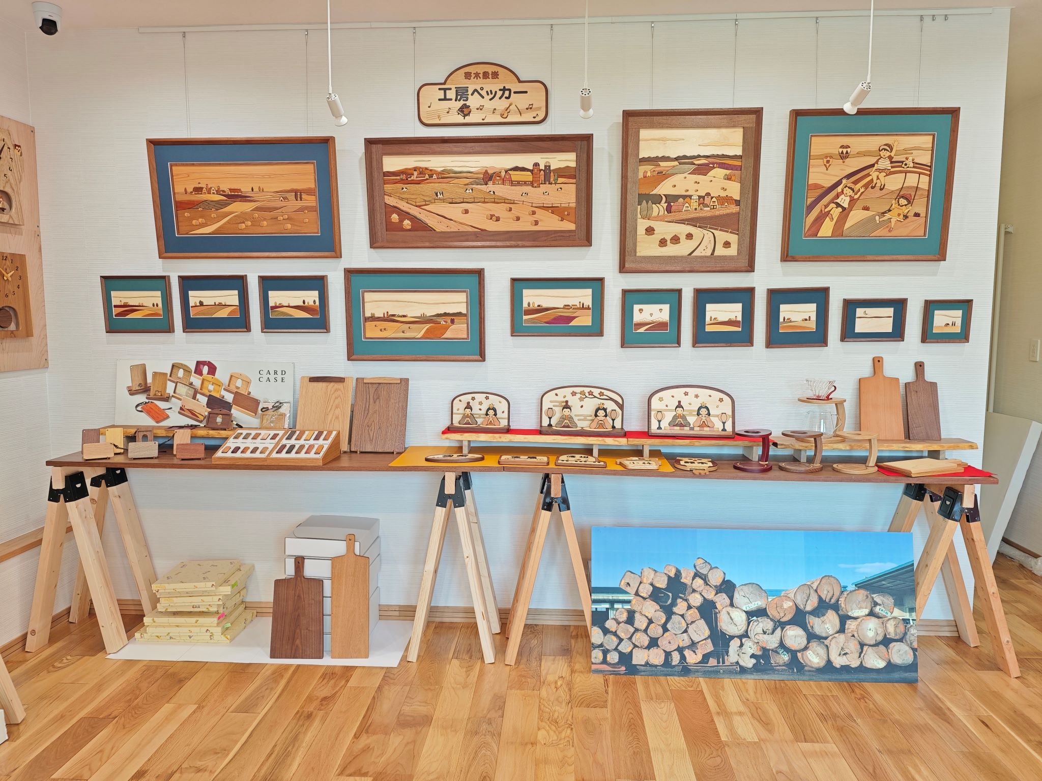 【工房ペッカー】B1-2 寄木振り子時計（ふくろうNo.1）