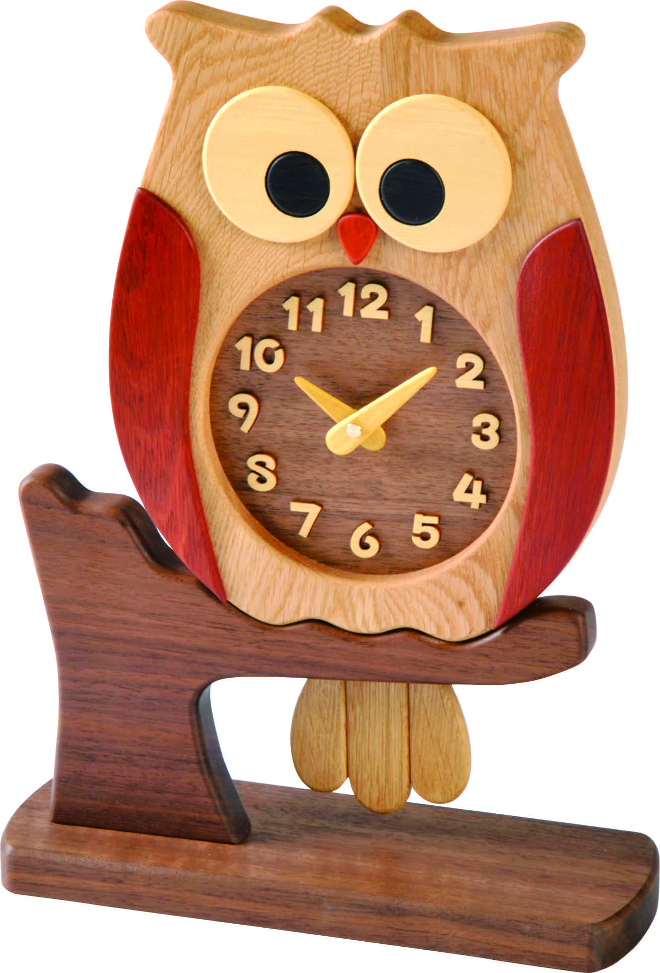 【工房ペッカー】F60-A ふくろう時計（置き型）