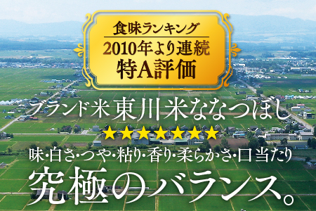 【R７年産米】【12ヵ月定期便】東川米 ななつぼし「無洗米」5kg+水セット（2026年5月中旬より発送予定）
