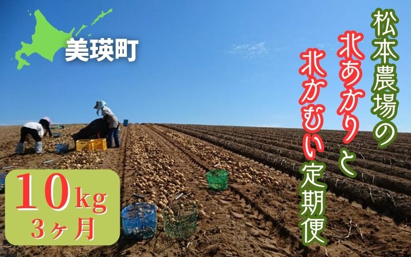 【令和７年産予約受付！】松本農場の北あかり＆北かむい10kg定期便 3ヶ月[036-40]