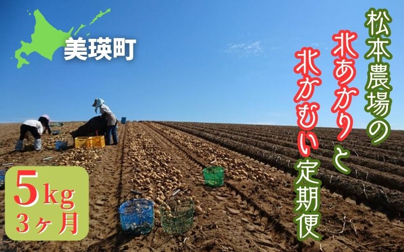 【令和７年産予約受付！】松本農場の北あかり＆北かむい5kg定期便 3ヶ月[024-53]