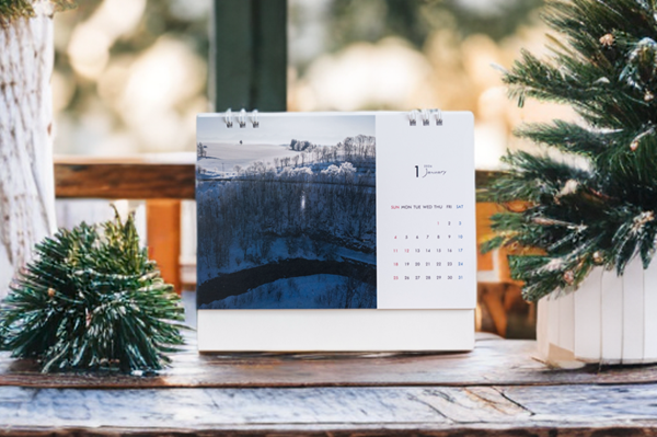  [006-22] 写真家 坪井 智洋 美瑛の風景 2026年卓上カレンダー