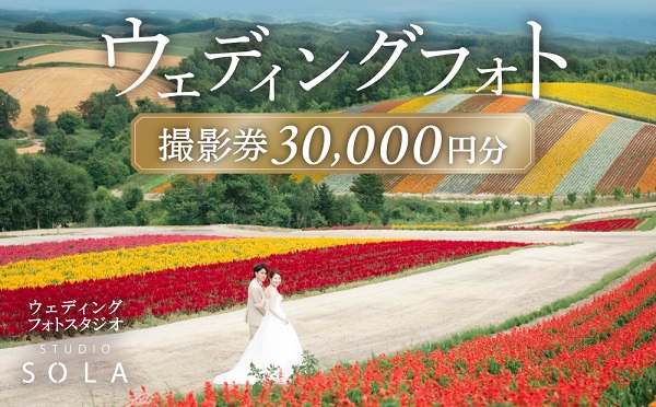 スタジオSOLA　ウェディングフォト30,000円分撮影券 [100-51]