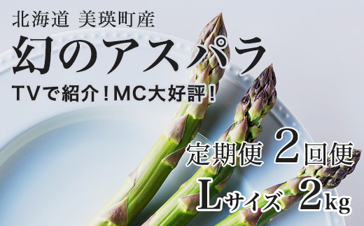 【令和9年産先行予約】幻のアスパラ Lサイズ 2kg 2回便 ラスノーブル 令和9年産 北海道 美瑛町 本山農場 グリーンアスパラ