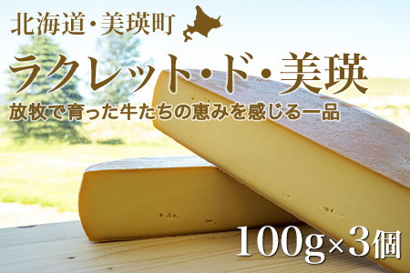 [015-94]美瑛放牧酪農場　ラクレットチーズ　100g×3個