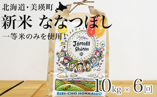 【令和8年産 新米 先行予約】お米 定期便 ななつぼし 10kg （5kg × 2袋） 6回便 白米 一等米のみを使用【2026年11月から順次発送予定】北海道 城守商店