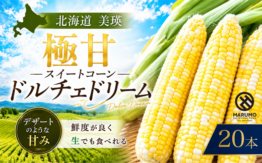 【令和8年産 先行予約】とうもろこし ドルチェドリーム 20本 MARUMOスイートコーン 本山農場