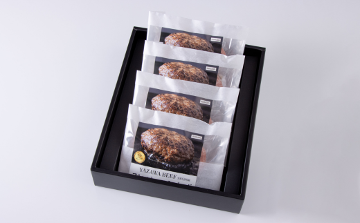 ミート矢澤 YAZAWA BEEF＜矢澤牛＞ハンバーグ定期便 ４個×３ヶ月[078-04]