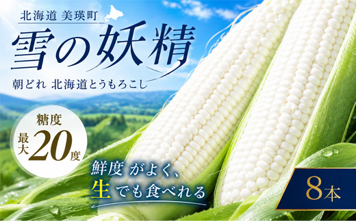 【令和８年産予約受付！】黒木農場　とうもろこし（雪の妖精）8本[009-33]