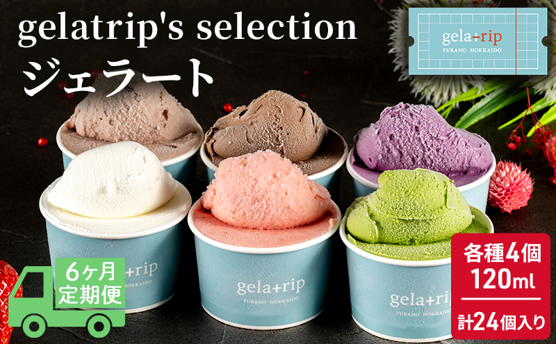 ≪6ヵ月定期便≫gelatrip's selection ジェラート24個BOX