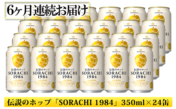 ◆6ヶ月定期便◆上富良野町発祥！伝説のホップ「ソラチエース」使用【SORACHI 1984】350ml×24缶 北海道 上富良野町 ソラチ1984 お酒 酒 飲み物 ビール 地ビール サッポロビール サッポロ ギフト 