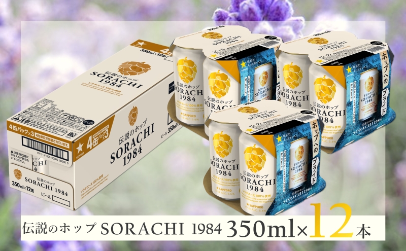 【2ヵ月連続定期便】北海道 上富良野町発祥 伝説のホップ SORACHI 1984 350ml×12缶 ソラチエース使用 サッポロ ビール クラフトビール 酒 アルコール 日用品 お酒