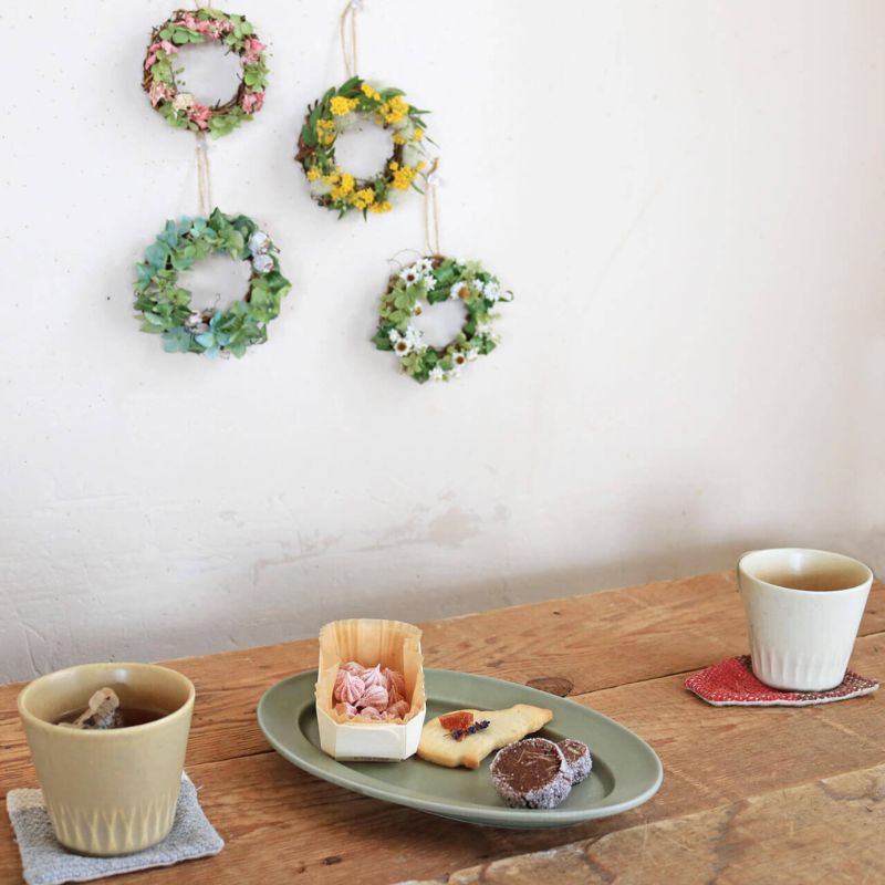 富良野 花七曜 リースと焼菓子セット Cat mini ラベンダー あじさい ◆ ドライフラワー