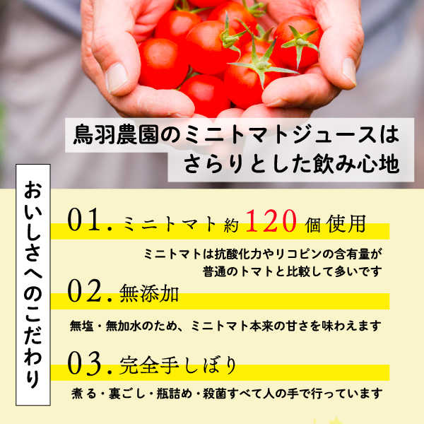 トマトジュース 735g×1本 ＆ 南富のしずく（4瓶入り）セット 北海道 鳥羽農園 南富良野町 ミニトマト 約120個分 無塩 無添加 国産 トマト ジュース 食塩無添加 ストレート 飲料 ジャム シーベリー 野菜 野菜ジュース ギフト