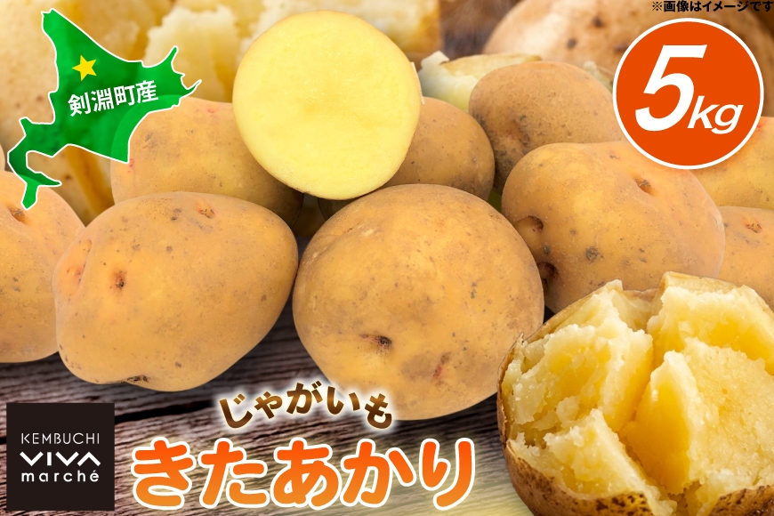  じゃがいも きたあかり 5kg [けんぶちVIVAマルシェ 北海道 剣淵町 14656388] ジャガイモ 芋 いも ポテト きたあかり キタアカリ 野菜 秋野菜 秋 常備野菜 カレー シチュー ポテトサラダ